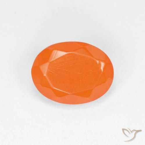 0.70ct 자연스러운 따뜻한 살구 오렌지 파이어 오팔, 타원형, 투명한