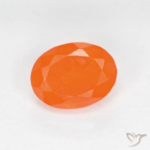 0.69ct 자연스러운 붉은 오렌지 파이어 오팔, 타원형, 투명한