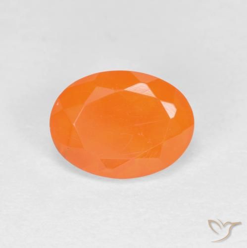 0.70ct 자연스러운 밝은 주황색 파이어 오팔, 타원형, 투명한