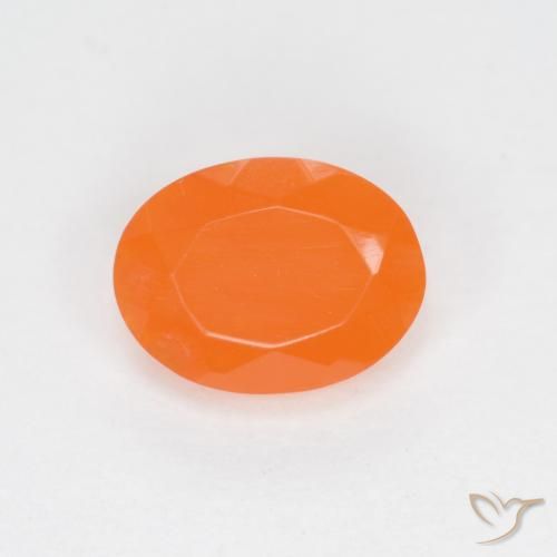 0.62ct 자연스러운 미디엄 오렌지 파이어 오팔, 타원형, 투명한