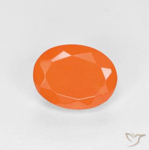 0.71ct 자연스러운 미디엄 오렌지 파이어 오팔, 타원형, 투명한