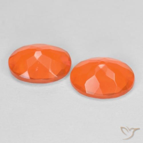1.23캐럿 천연 인텐스 오렌지 파이어 오팔 보석, 타원형 컷, 8.1×6.1 mm, 투명한