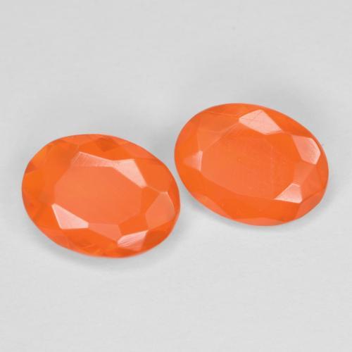 1.03캐럿 천연 인텐스 오렌지 파이어 오팔 보석, 타원형 컷, 8.1×6.1 mm, 투명한