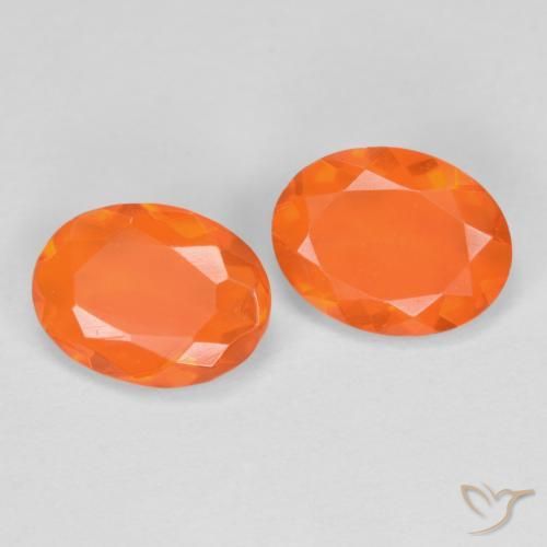1.12캐럿 천연 미디엄 오렌지 파이어 오팔 보석, 타원형 컷, 7.9×5.9 mm, 투명한
