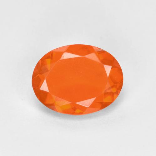 0.63캐럿 천연 밝은 오렌지 파이어 오팔, 타원형 컷, 7.8×6 mm, 투명한