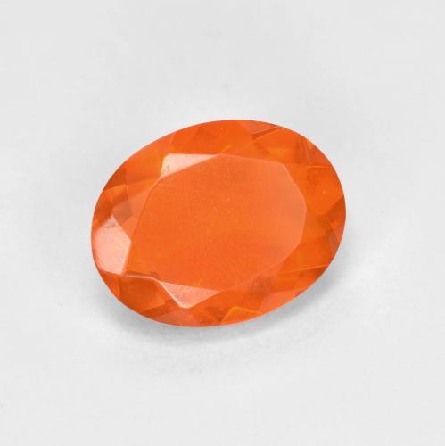 0.63캐럿 천연 밝은 오렌지 파이어 오팔, 타원형 컷, 7.8×6 mm, 투명한