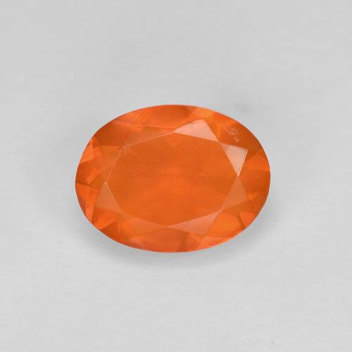 0.67캐럿 천연 밝은 오렌지 파이어 오팔, 타원형 컷, 8×6.1 mm, 투명한