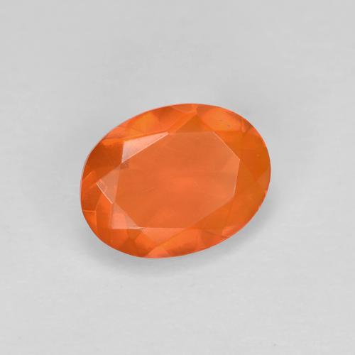 0.67캐럿 천연 밝은 오렌지 파이어 오팔, 타원형 컷, 8×6.1 mm, 투명한