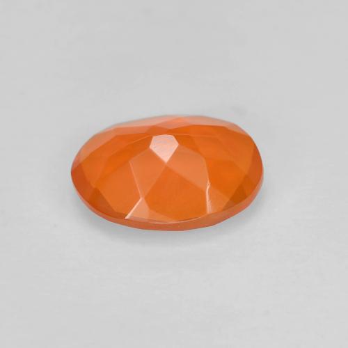 0.67캐럿 천연 밝은 오렌지 파이어 오팔, 타원형 컷, 8×6.1 mm, 투명한