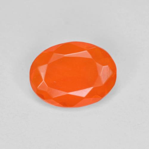 0.53캐럿 천연 파이어 오렌지 파이어 오팔, 타원형 컷, 8×6 mm, 투명한