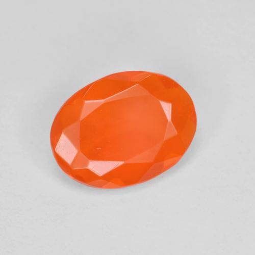0.53캐럿 천연 파이어 오렌지 파이어 오팔, 타원형 컷, 8×6 mm, 투명한