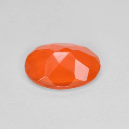 0.53캐럿 천연 파이어 오렌지 파이어 오팔, 타원형 컷, 8×6 mm, 투명한