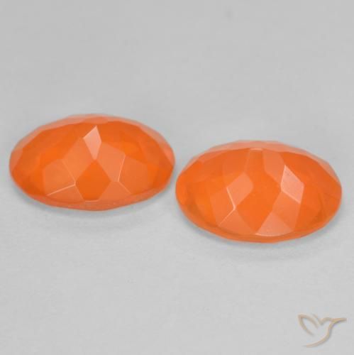 1.37캐럿 천연 미디엄 오렌지 파이어 오팔 보석, 타원형 컷, 7.9×5.9 mm, 투명한