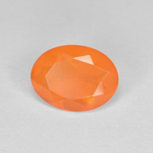 0.69캐럿 천연 미디엄 오렌지 파이어 오팔, 타원형 컷, 8.1×6.1 mm, 투명한