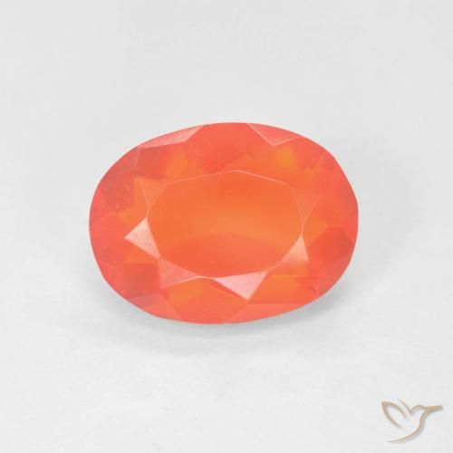 1.32ct 자연스러운 밝은 주황색 파이어 오팔, 타원형, 투명한
