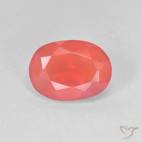 1.25ct 자연스러운 밝은 주황색 파이어 오팔, 타원형, 투명한