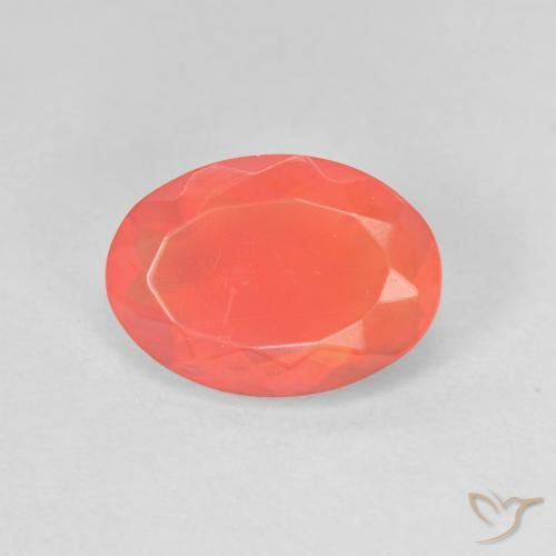 1.58ct 자연스러운 밝은 주황색 파이어 오팔, 타원형, 투명한