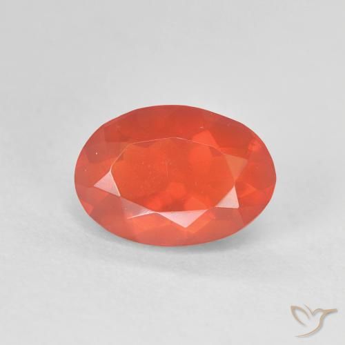 1.29ct 자연스러운 미디엄 오렌지 파이어 오팔, 타원형, 투명한