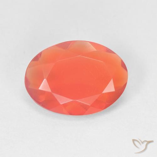1.73캐럿 천연 밝은 오렌지 파이어 오팔, 타원형 컷, 11.5×8.4 mm, 투명한