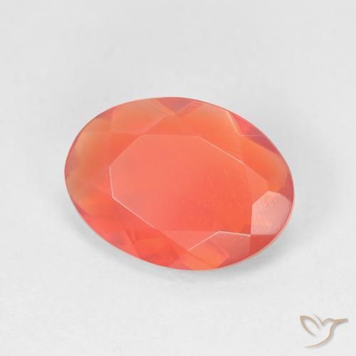 1.73캐럿 천연 밝은 오렌지 파이어 오팔, 타원형 컷, 11.5×8.4 mm, 투명한