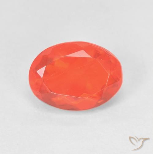 1.34ct 자연스러운 인텐스 오렌지 파이어 오팔, 타원형, 투명한