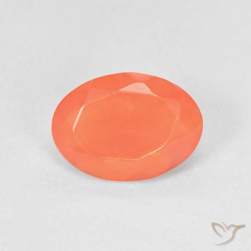0.55ct 자연스러운 밝은 주황색 파이어 오팔, 타원형, 투명한