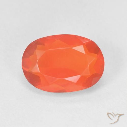1.47ct 자연스러운 파이어 오렌지 파이어 오팔, 타원형, 투명한