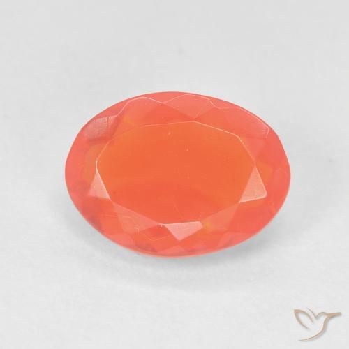 1.18ct 자연스러운 미디엄 오렌지 파이어 오팔, 타원형, 투명한