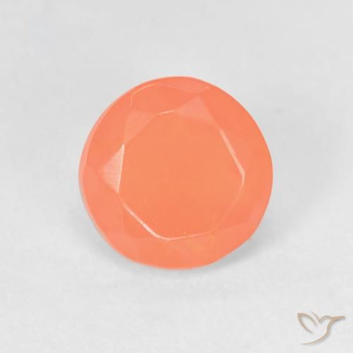0.64ct 자연스러운 밝은 주황색 파이어 오팔, 둥근, 투명한