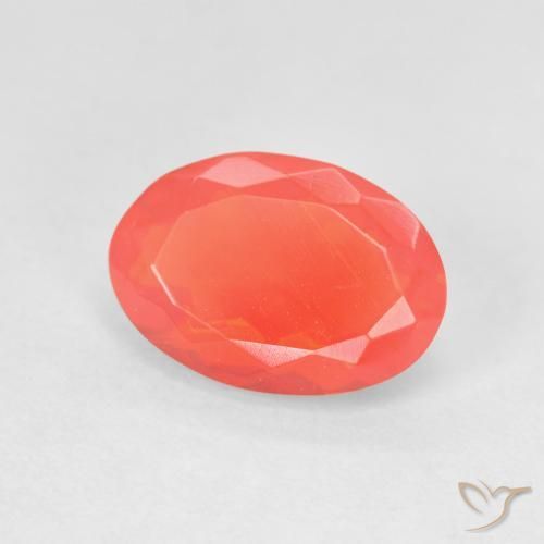 1.27ct 자연스러운 인텐스 오렌지 파이어 오팔, 타원형, 투명한