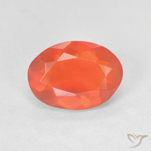 1.09ct 자연스러운 밝은 주황색 파이어 오팔, 타원형, 투명한