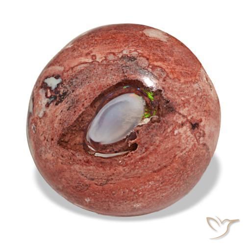 9.08캐럿 천연 멀티컬러 파이어 오팔, 라운드 컷, 16.30 mm, 불투명체