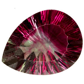 82.17캐럿 천연 멀티컬러 플루오라이트, 배 모양, 34.5×26.2 mm, VVS