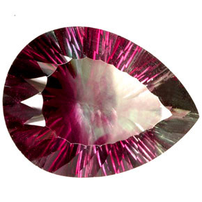 82.17캐럿 천연 멀티컬러 플루오라이트, 배 모양, 34.5×26.2 mm, VVS
