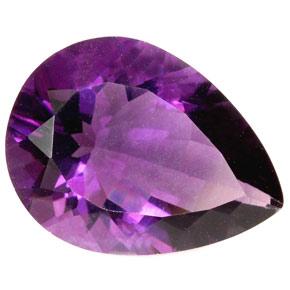 11.90캐럿 천연 바이올렛 플루오라이트, 배 모양, 17.8×13.3 mm, VVS