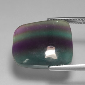 15.97캐럿 천연 멀티컬러 플루오라이트, 투명한, 19.1×16.7 mm, 투명/반투명