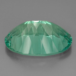 49.15캐럿 천연 일렉트릭 푸르스름한 그린 플루오라이트, 타원형 컷, 28.8×19.3 mm, VVS