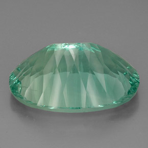 48.96캐럿 천연 일렉트릭 그린 플루오라이트, 타원형 컷, 28.4×19.7 mm, VVS-VS