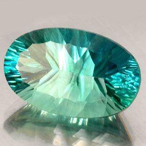 25.96캐럿 천연 멀티컬러 플루오라이트, 타원형 컷, 23.5×14.9 mm, VVS-VS