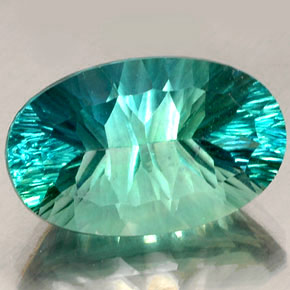 25.96캐럿 천연 멀티컬러 플루오라이트, 타원형 컷, 23.5×14.9 mm, VVS-VS