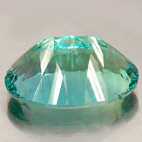 25.96캐럿 천연 멀티컬러 플루오라이트, 타원형 컷, 23.5×14.9 mm, VVS-VS