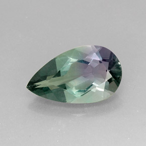 15.61캐럿 천연 멀티컬러 플루오라이트, 배 모양, 21.6×12.7 mm, VVS