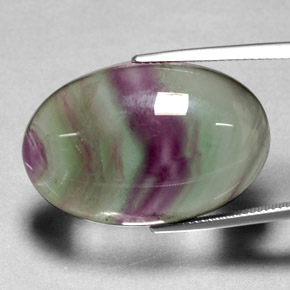 36.30캐럿 천연 멀티컬러 플루오라이트, 투명한, 29.8×19.7 mm, 투명/반투명
