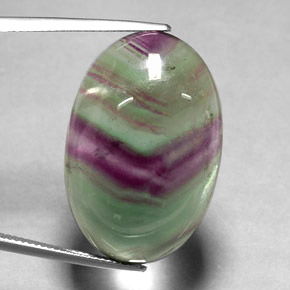 36.30캐럿 천연 멀티컬러 플루오라이트, 투명한, 29.8×19.7 mm, 투명/반투명