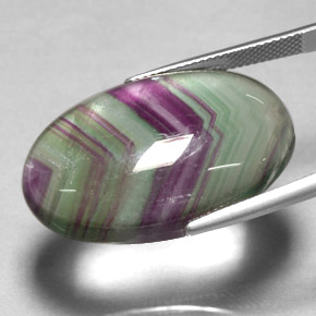 36.30캐럿 천연 멀티컬러 플루오라이트, 투명한, 29.8×19.7 mm, 투명/반투명