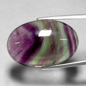 35.81캐럿 천연 멀티컬러 플루오라이트, 투명한, 29.7×19.6 mm, 투명/반투명