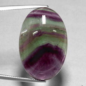 35.81캐럿 천연 멀티컬러 플루오라이트, 투명한, 29.7×19.6 mm, 투명/반투명