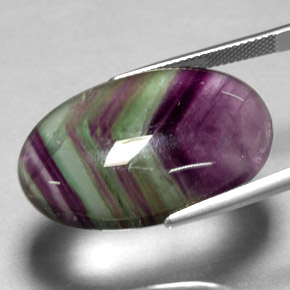 35.81캐럿 천연 멀티컬러 플루오라이트, 투명한, 29.7×19.6 mm, 투명/반투명