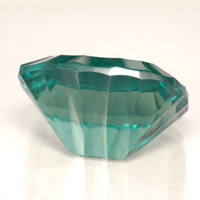 22.87캐럿 천연 일렉트릭 푸르스름한 그린 플루오라이트, 쿠션 컷, 20.2×15 mm, VVS-VS