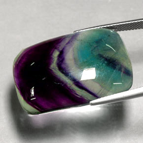 48.04캐럿 천연 멀티컬러 플루오라이트, 투명한, 29.9×21.8 mm, 투명/반투명